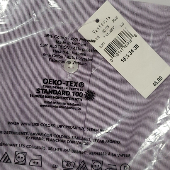 Van Heusen Fitted 16 1/2 34/35 L Dress Shirt - Picture 4 of 6